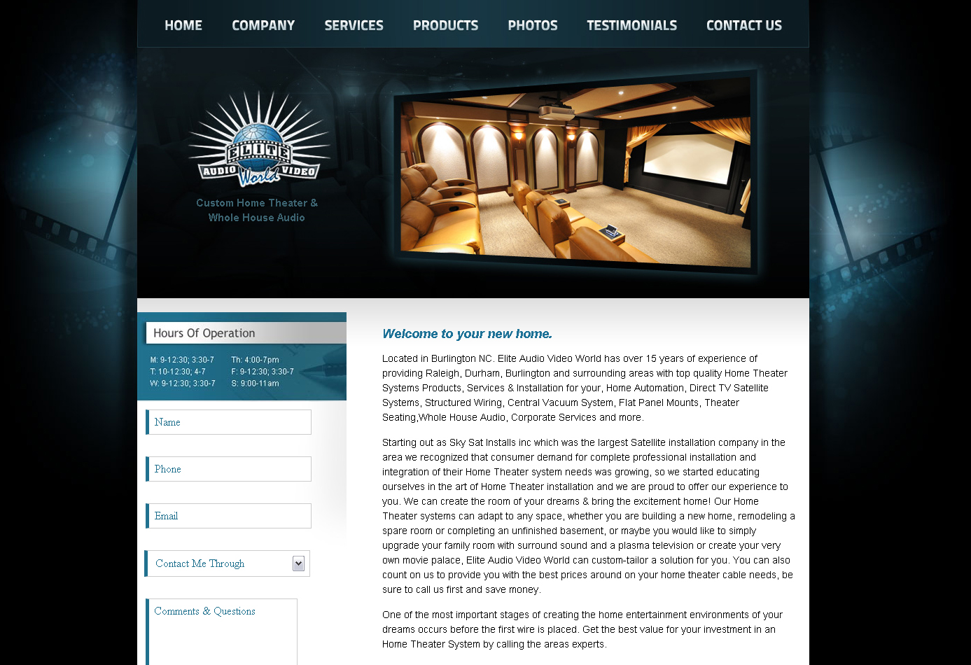 Home Theater Web Design | Blueprint