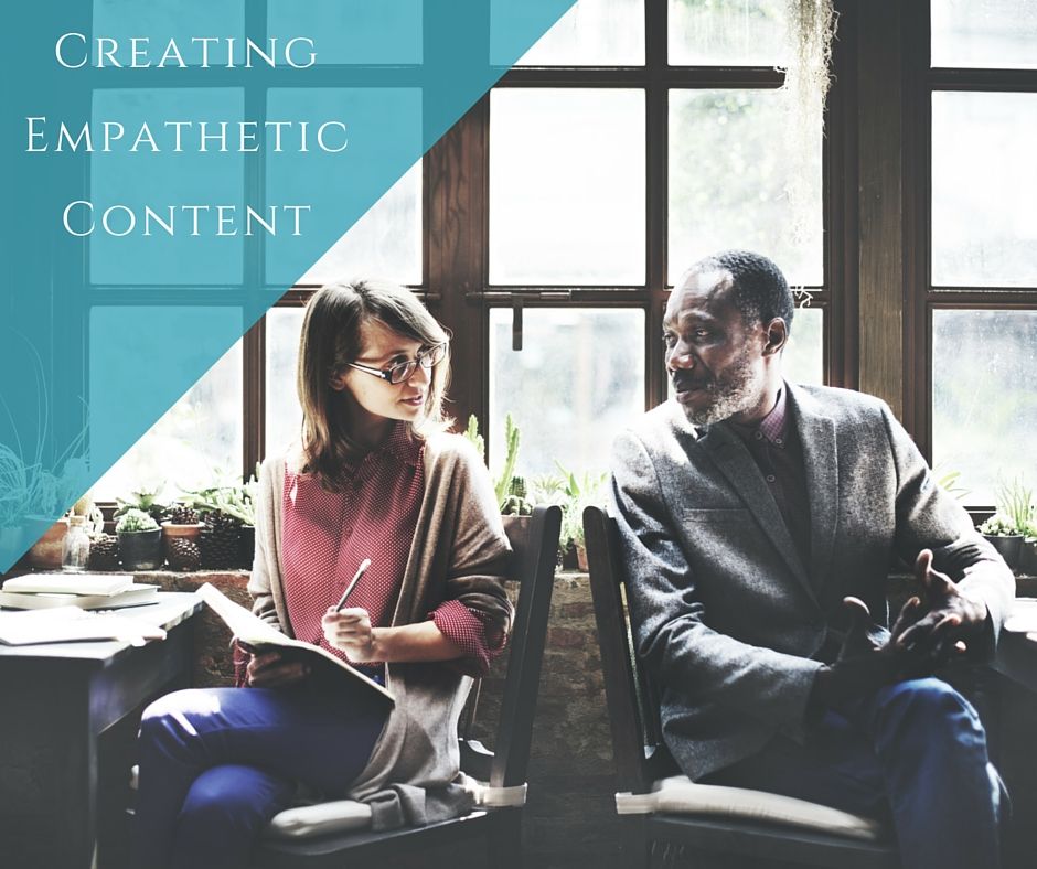 Two Colleagues Discussing a Piece of Written Content | Creating Empathetic Content | Blueprint